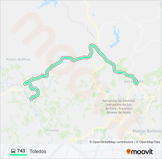 743 Bus Line Map