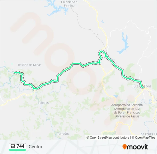 744 Bus Line Map