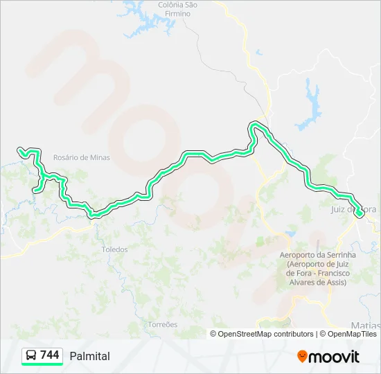 744 Bus Line Map