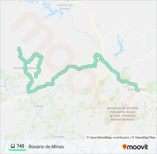 745 Bus Line Map
