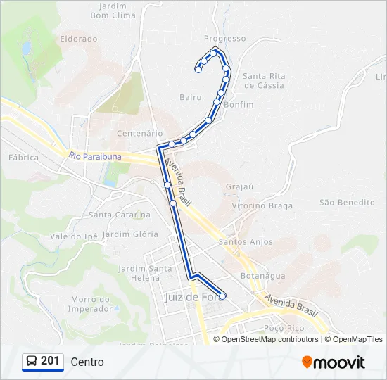 201 Bus Line Map