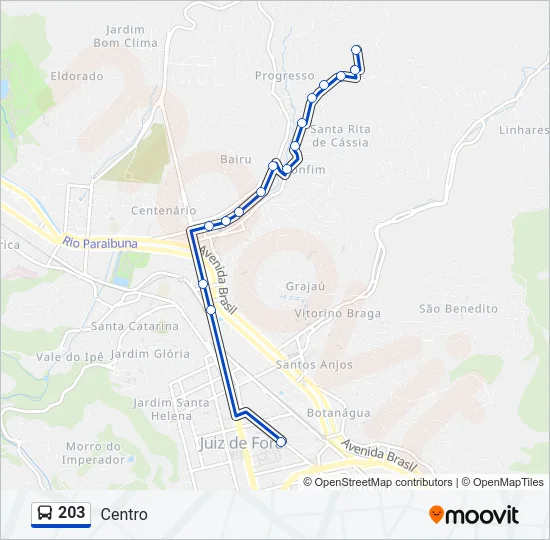 203 Bus Line Map