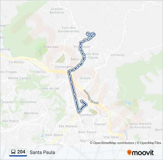 204 Bus Line Map