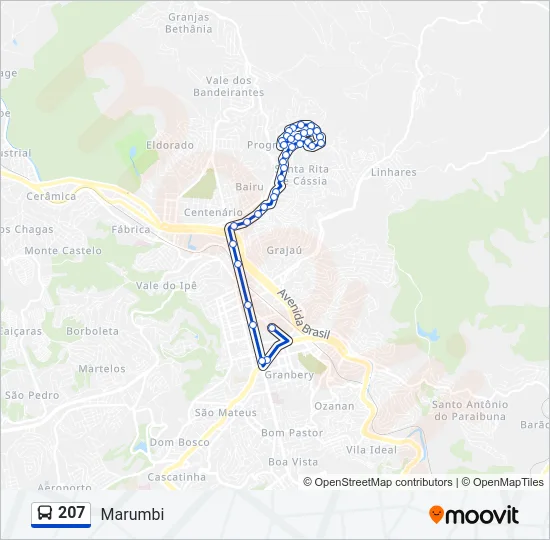 207 Bus Line Map