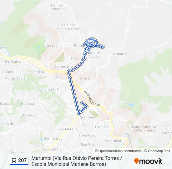 207 Bus Line Map
