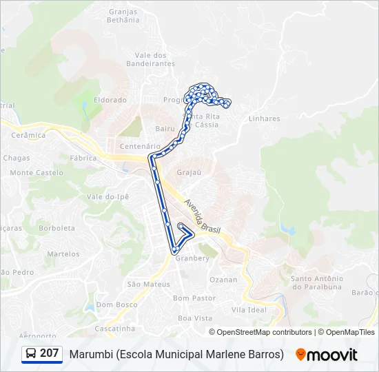 207 Bus Line Map