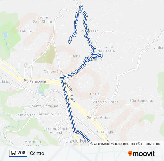 208 Bus Line Map
