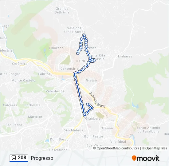 208 Bus Line Map