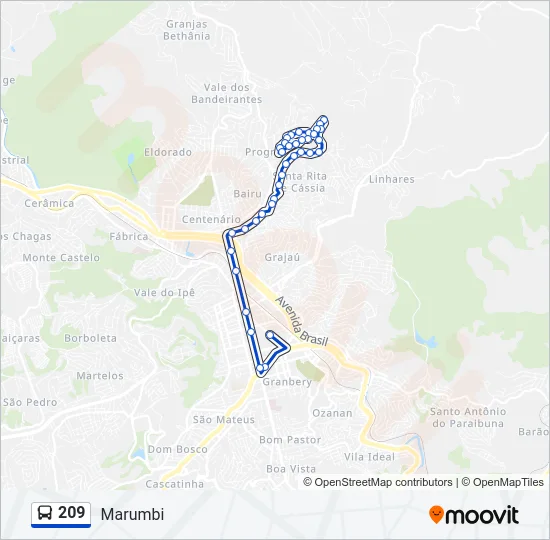 209 Bus Line Map