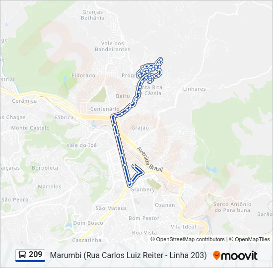 209 Bus Line Map