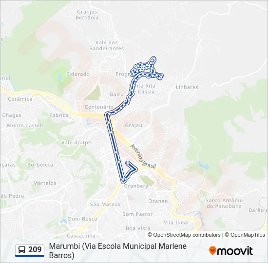 209 Bus Line Map
