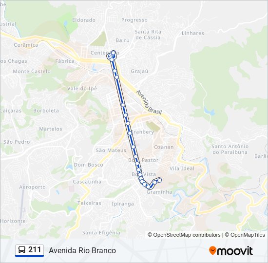 Mapa de 211 de autobús