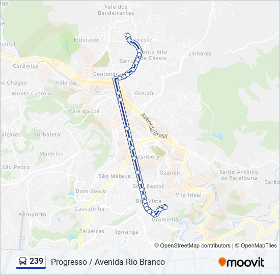 Mapa de 239 de autobús