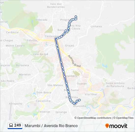 249 Bus Line Map