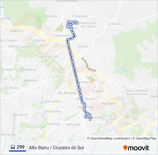 299 Bus Line Map