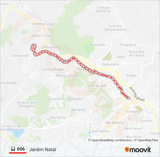 606 Bus Line Map