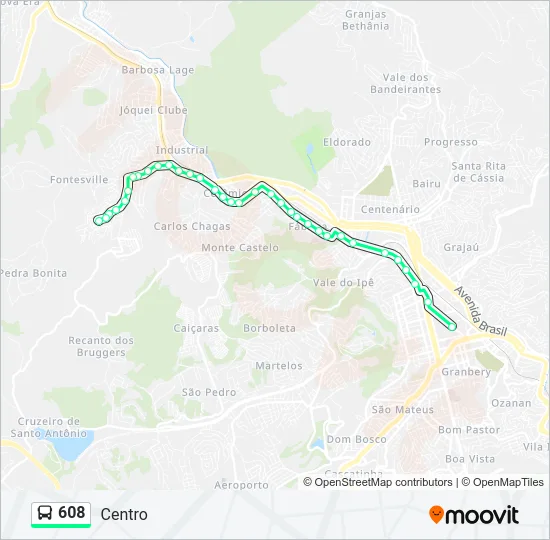608 Bus Line Map