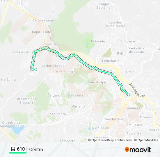 610 Bus Line Map