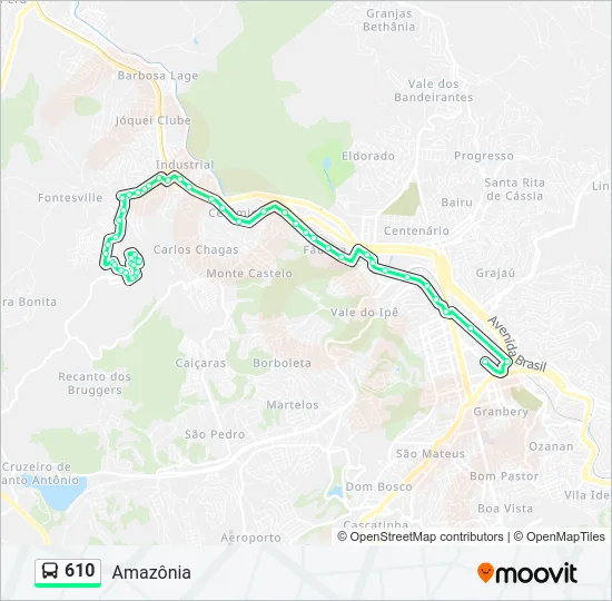 610 Bus Line Map