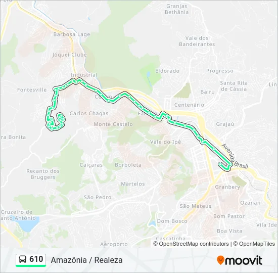 610 Bus Line Map
