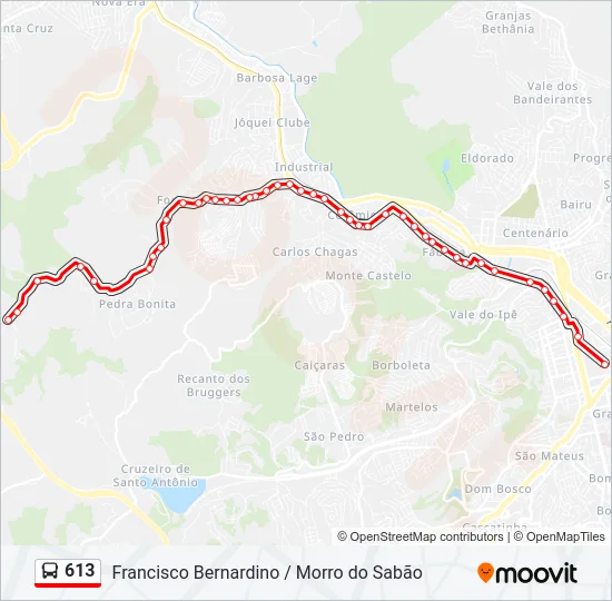 613 Bus Line Map