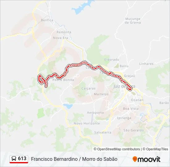 613 Bus Line Map