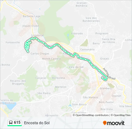615 Bus Line Map