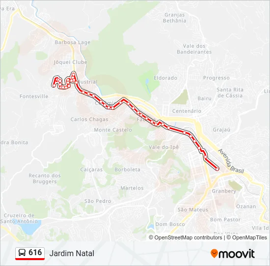 616 Bus Line Map