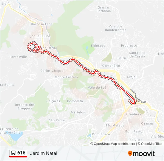 616 Bus Line Map