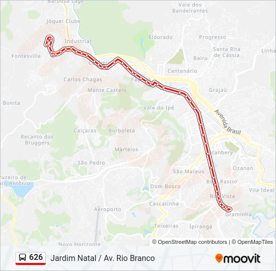 626 Bus Line Map