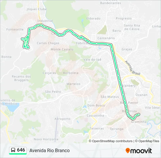 646 Bus Line Map