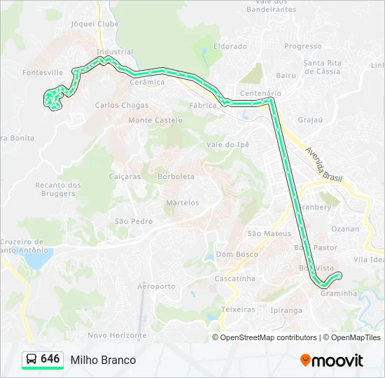 646 Bus Line Map