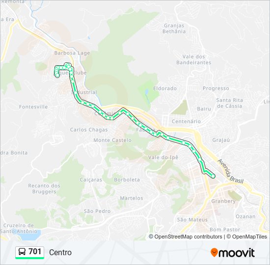 701 bus Line Map