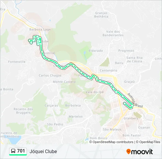 701 Bus Line Map