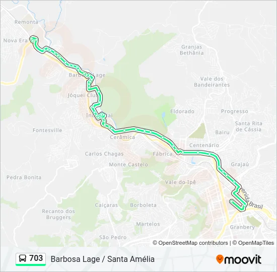703 Bus Line Map