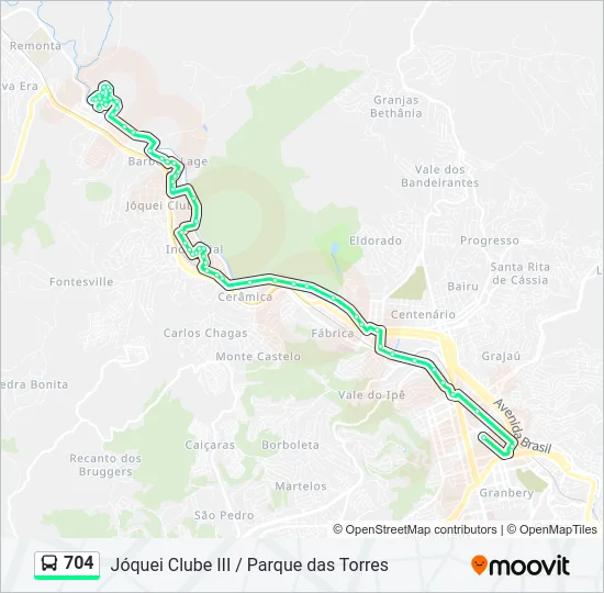 704 Bus Line Map