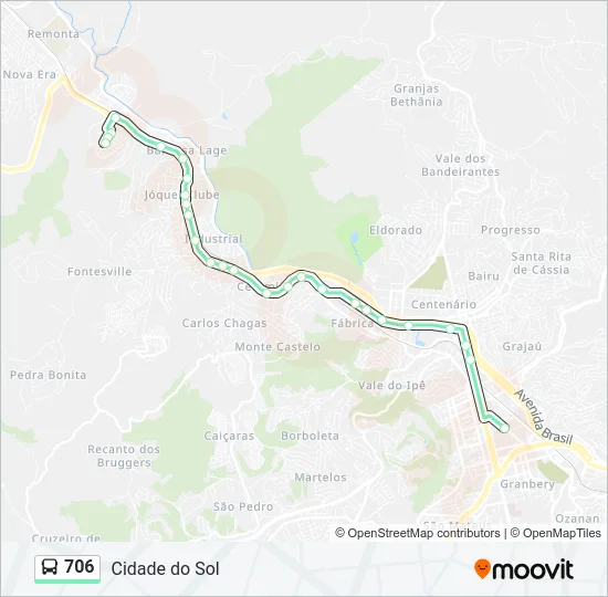 706 Bus Line Map