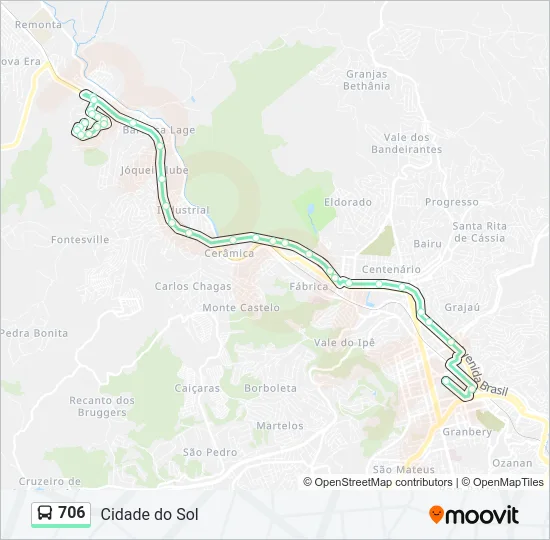 706 Bus Line Map