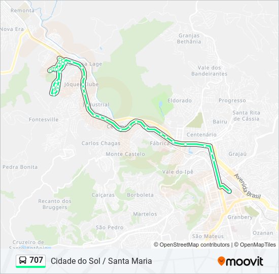 707 bus Line Map