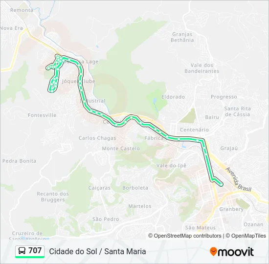 707 Bus Line Map