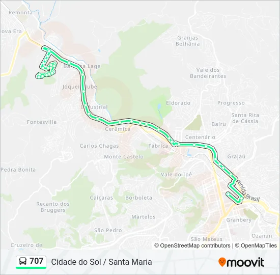 707 Bus Line Map