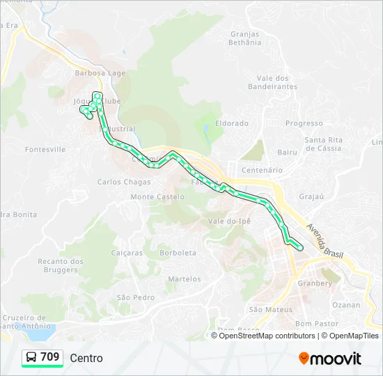 709 Bus Line Map