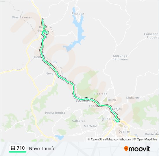 Mapa da linha 710 de ônibus