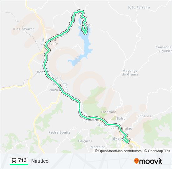 Mapa da linha 713 de ônibus