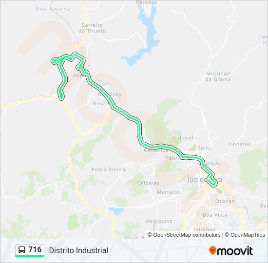 Mapa da linha 716 de ônibus