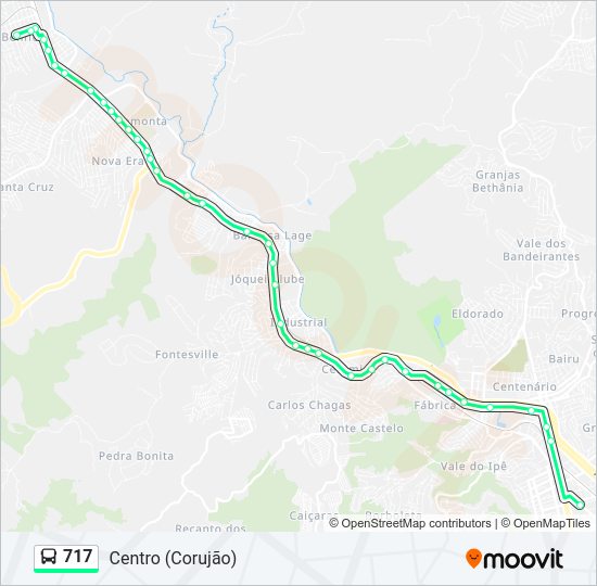 Mapa da linha 717 de ônibus