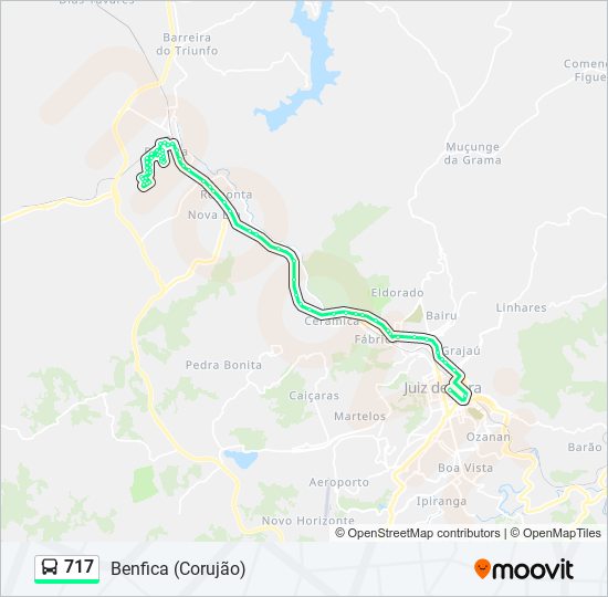 Mapa da linha 717 de ônibus