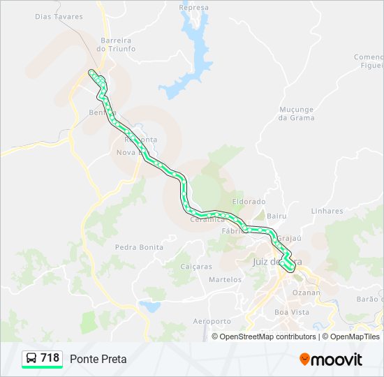 Mapa da linha 718 de ônibus