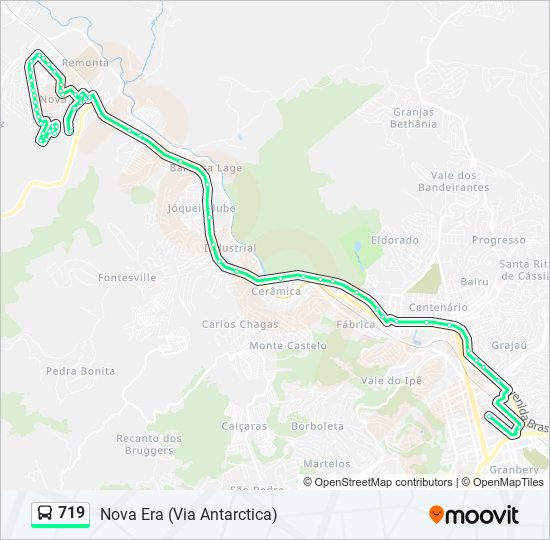 Mapa de 719 de autobús