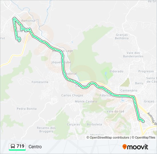 Mapa de 719 de autobús